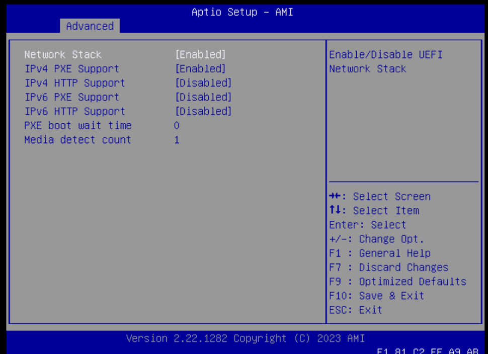 Network stack configuration Network stack configuration
